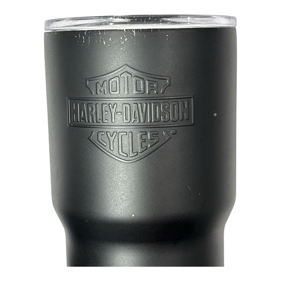 Harley Davidson Embossed Black Stainless Steel Travel Cup Mug Biker 24oz - Picture 10 of 10